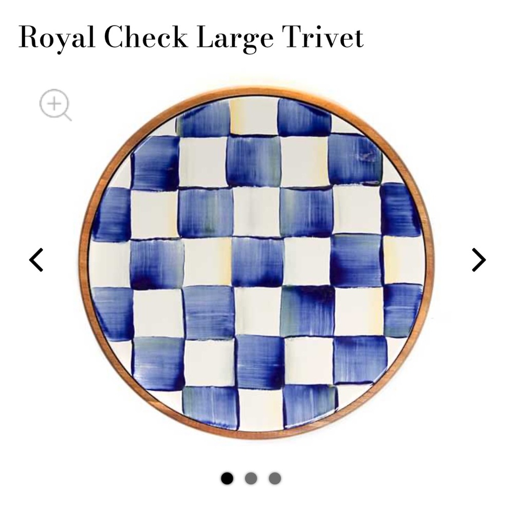 NEW MACKENZiE-CHiLDS Royal Check Large Trivet